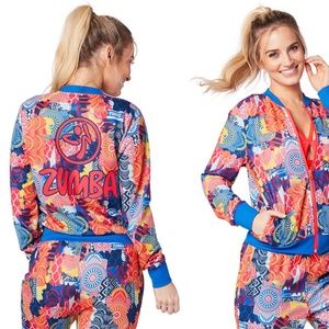 Zumba Unity Zip-Up Jacket Jersey Blue Size XL NWT